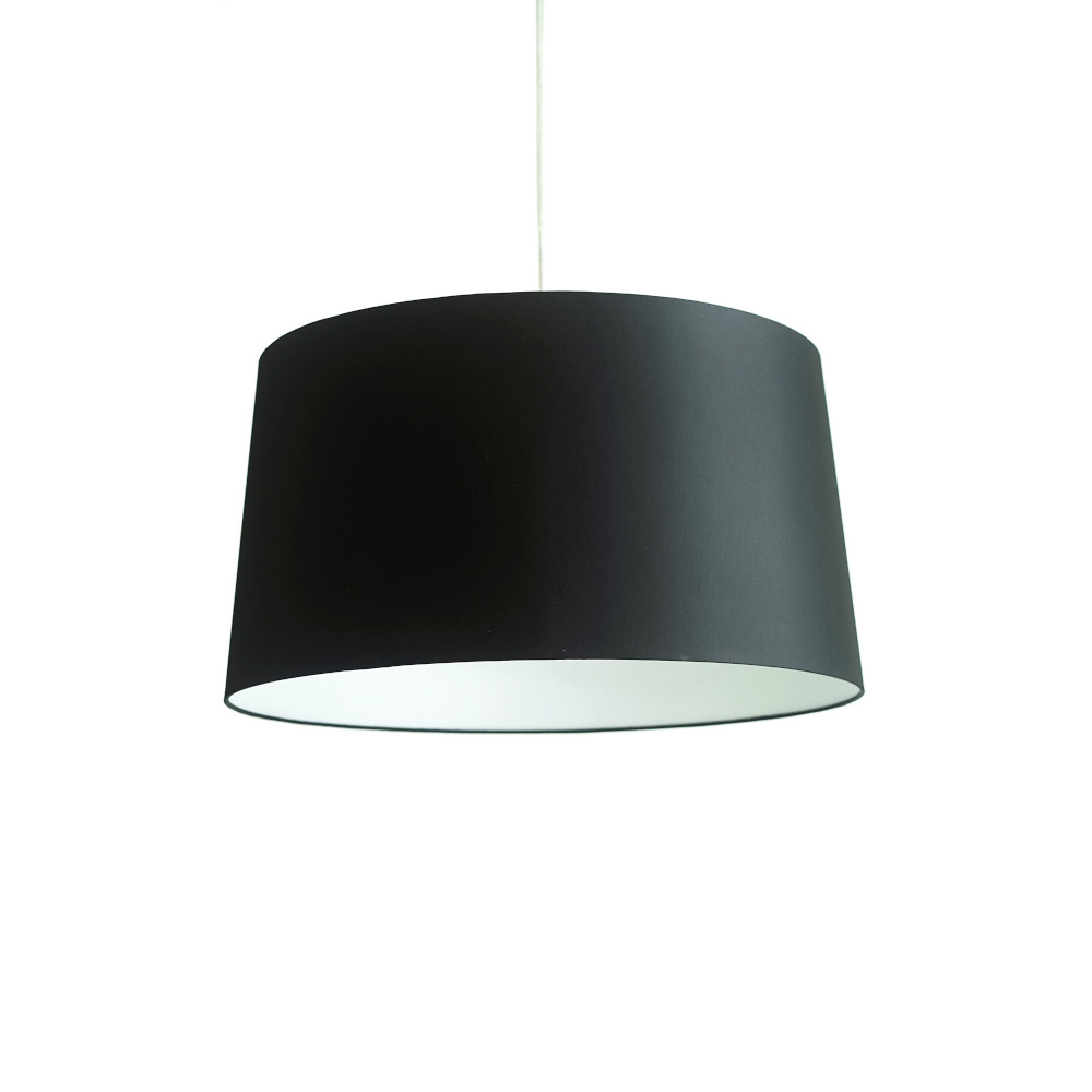 FRAUMAIER Lea Pendelleuchte in elegantem Schwarz mit modernem Stoffschirm und stilvollem Licht für Esszimmer oder Wohnzimmer
