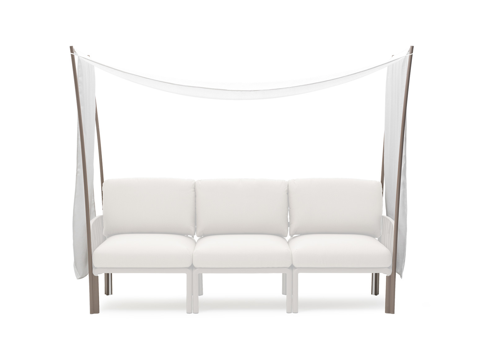 Nardi Komodo Ombra 3-Sitzer – modulares Outdoor-Sofa, tortora Nardi Komodo Ombra 3-Sitzer, Sonnenschutz, Outdoor-Sofa, modular, wetterfest, italienisches Design, tortora