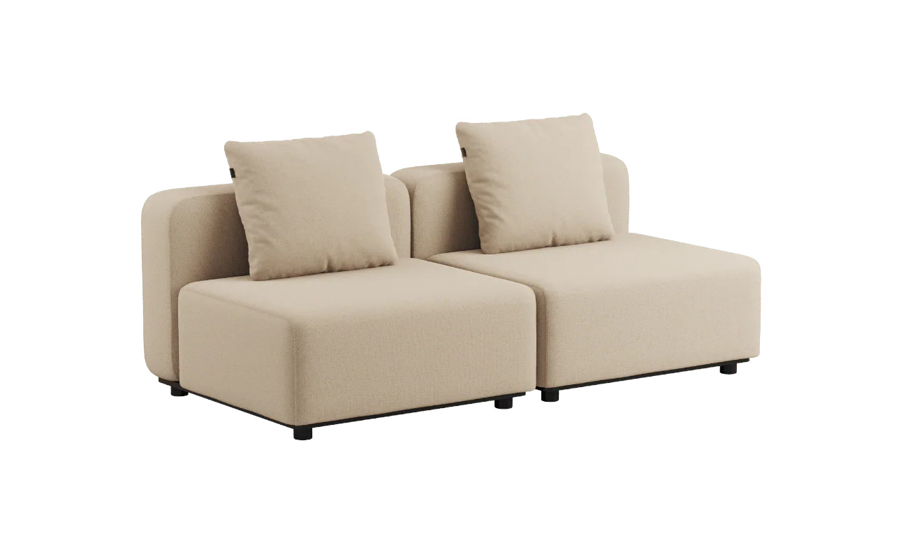 Cobana Loungesofa 2-Sitzer ohne Armlehnen, boucle beige