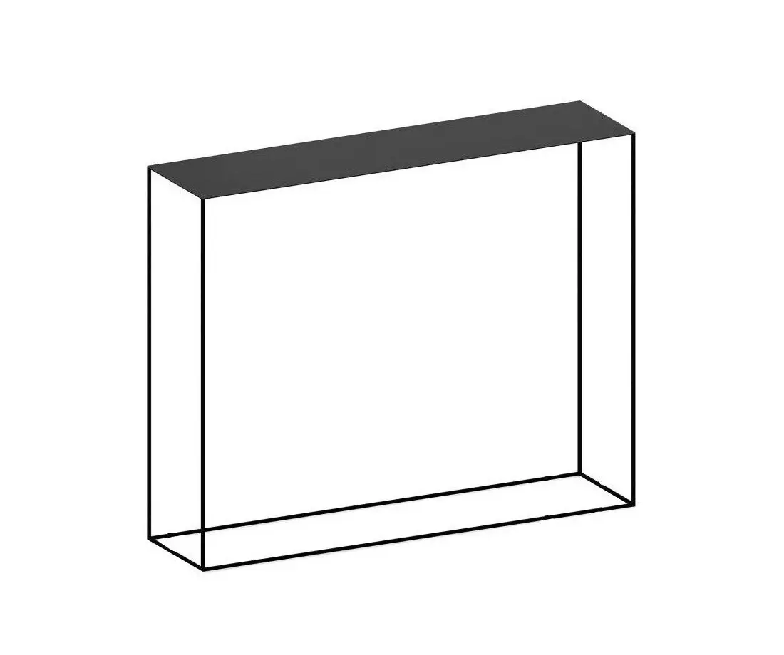Zeus Slim Irony Konsolentisch 124 × 100 cm in Kupferschwarz mit filigraner Stahlkonstruktion