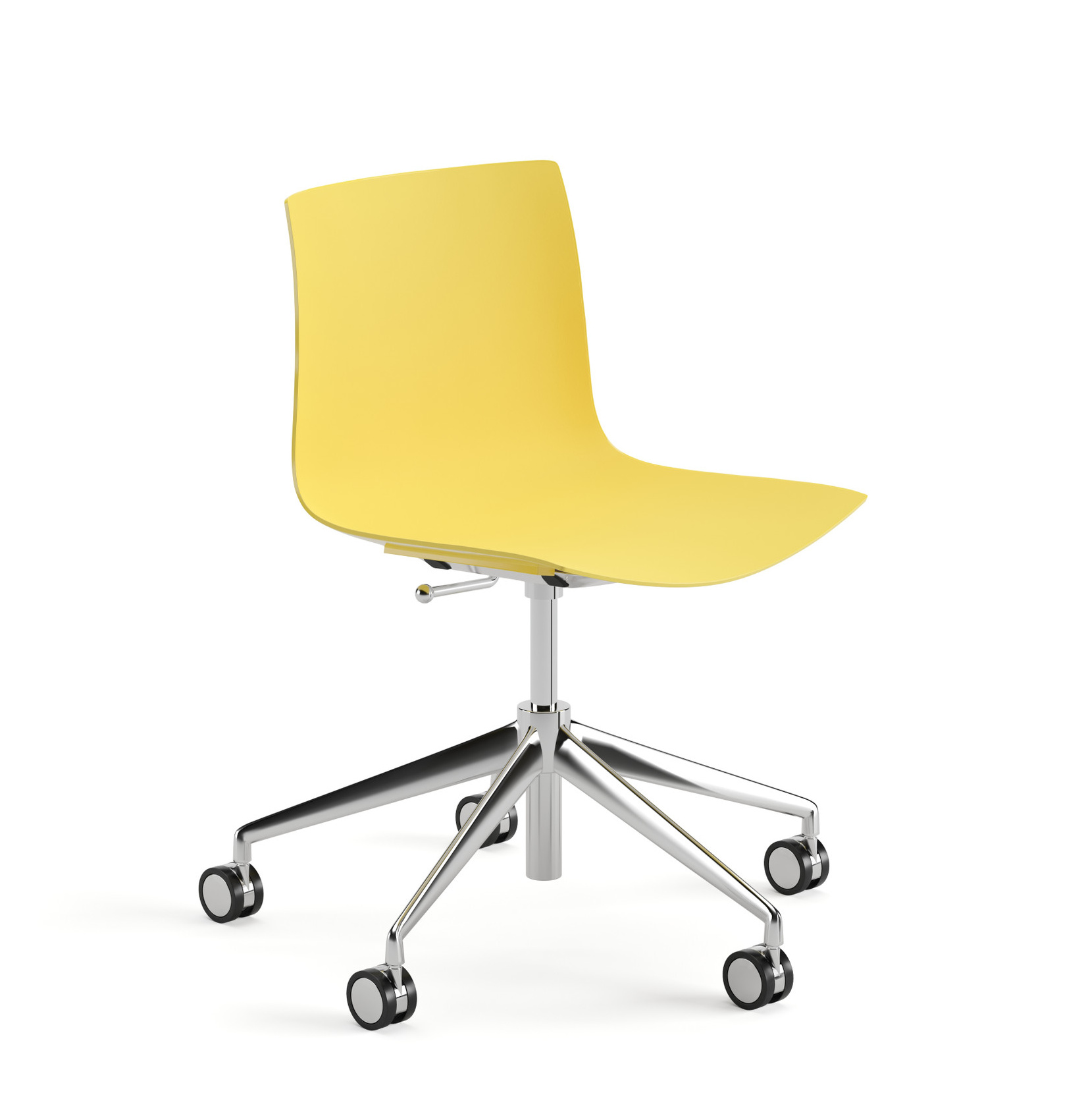Catifa 46 Drehstuhl, einfarbig, aluminium / gelb #0380