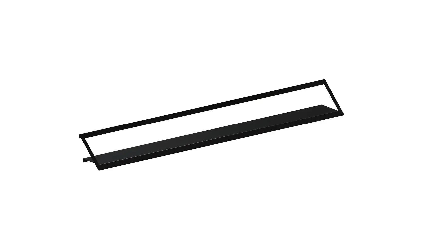 Zeus Air Shelf Wandregal 180 cm in Schwarz aus Metall mit filigraner Formensprache für stilvolle Wohnbereiche.