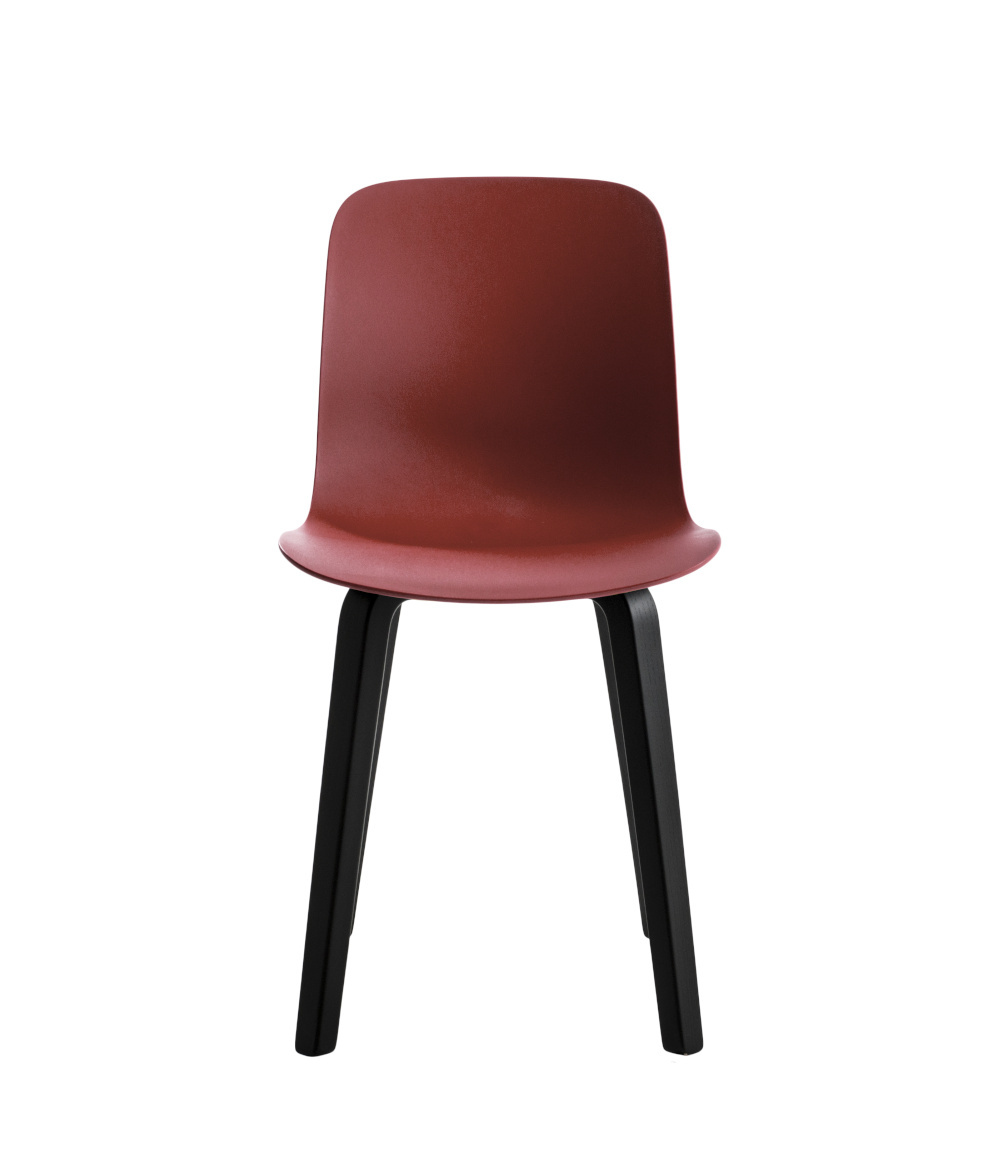 Magis Substance Stuhl, Esche schwarz/Bordeaux, modernes Design, ergonomisch, stabil, komfortabel