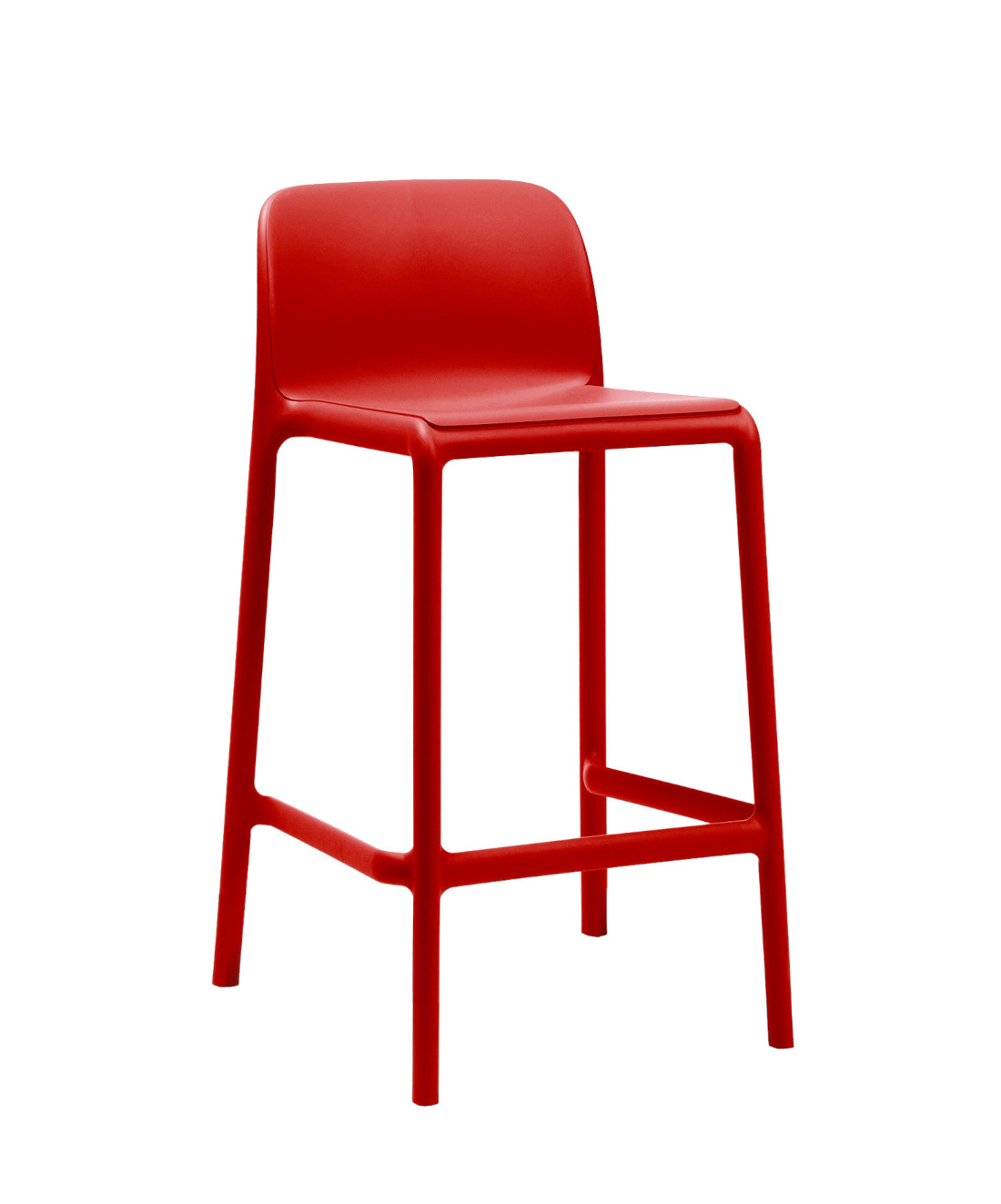 Nardi Faro Barhocker rosso, 65 cm, italienisches Outdoor-Design, wetterfest, leicht, langlebig, modernes Design