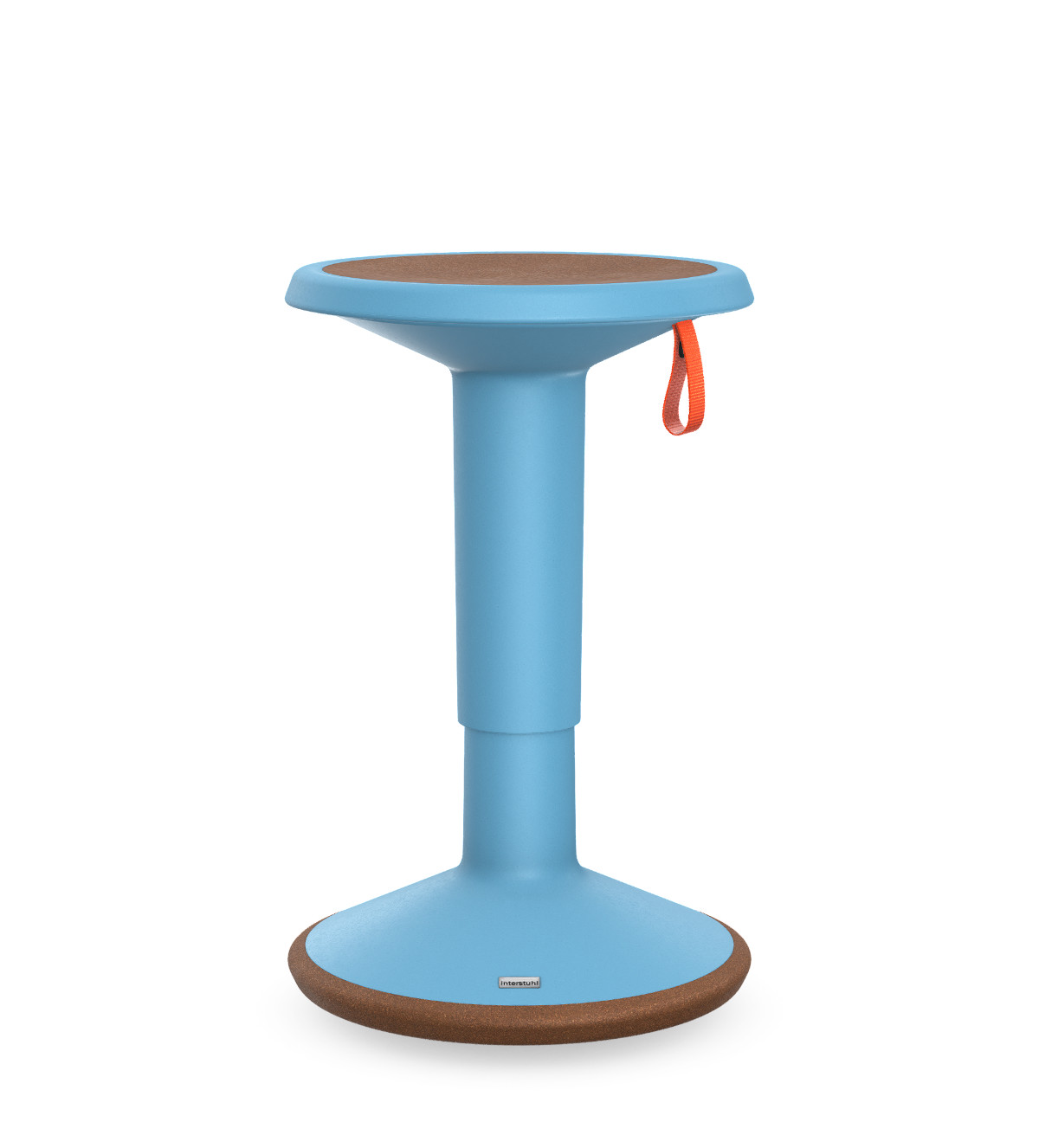 Ergonomischer Interstuhl ECO UP Sitzhocker in Pastellblau, aktiv-dynamisches Sitzen, höhenverstellbar, modern