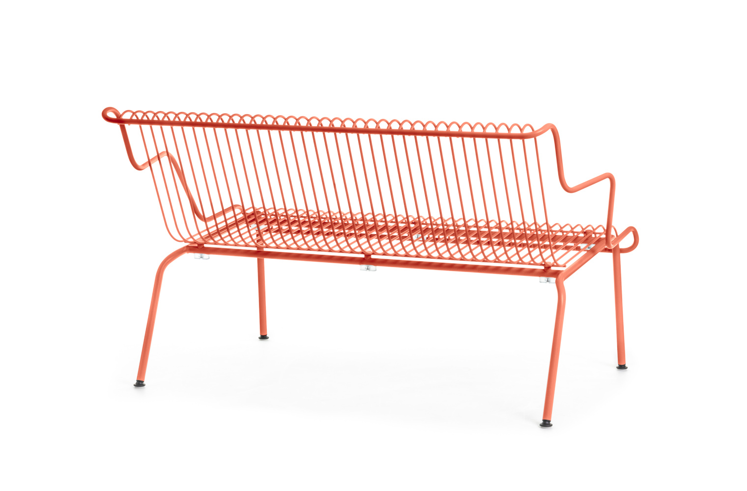 Magis South Bank 70 cm, orange, hochwertige Outdoor-Bank, robust, komfortabel, modernes italienisches Design